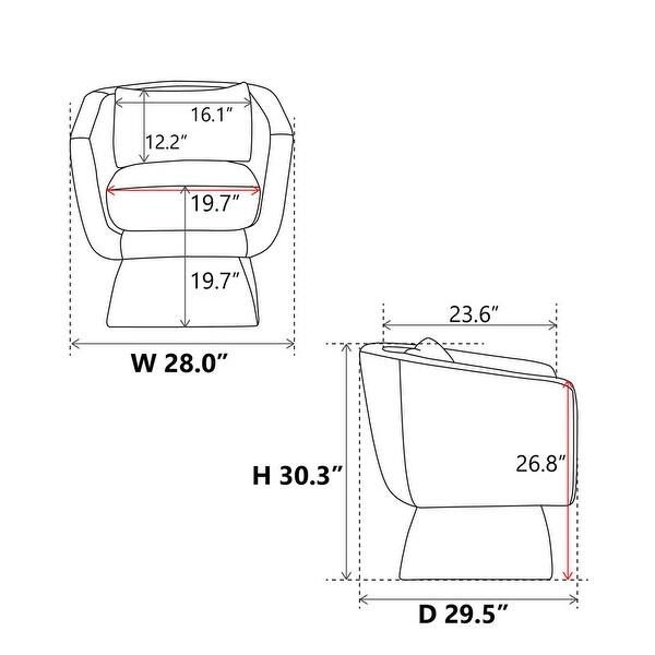 28"W Swivel Accent Chair and Comfy Arm Sofa Chair for Living Room, 360